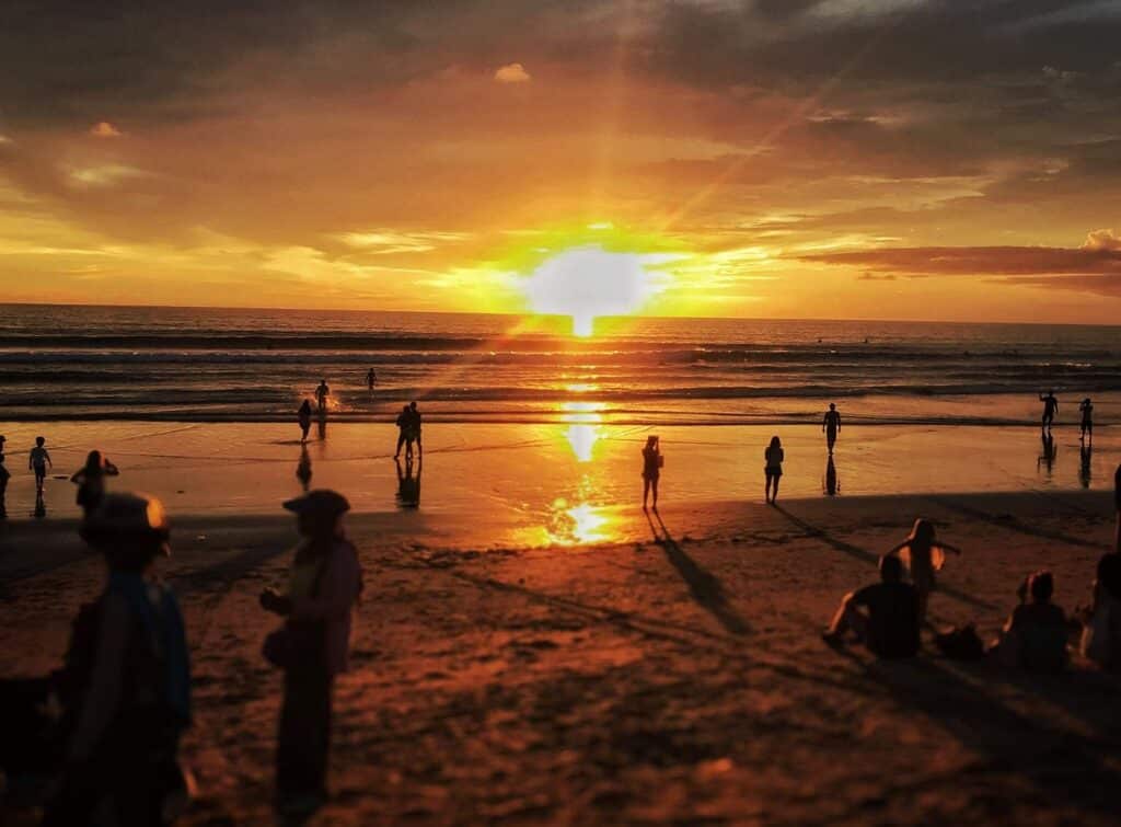 Luta Beach, Bali at sunset