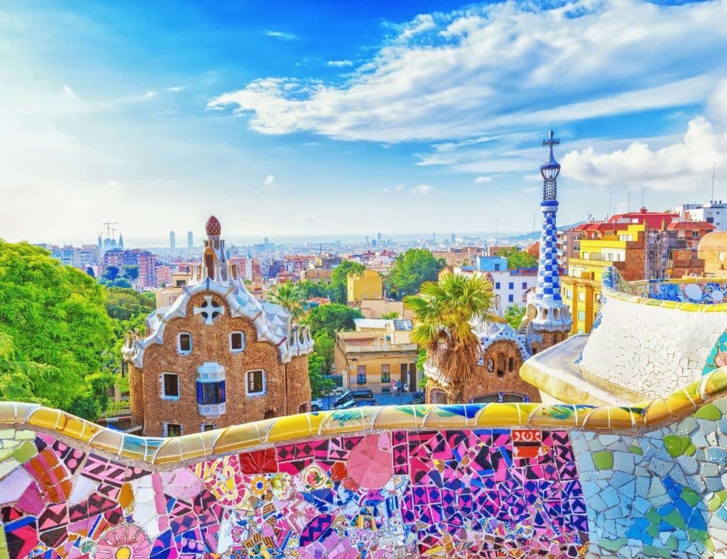 Famous Guell Park in Barcelona