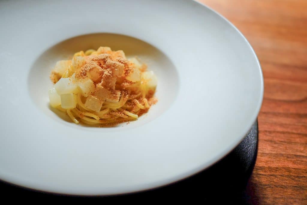 Cenci Kyoto - fermented rice and turnip spaghetti