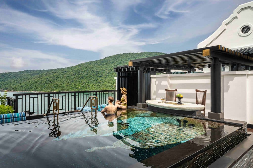 Heavenly Penthouse plunge pool with guests - InterContinental Danang Sun Peninsula Resort - Vietnam