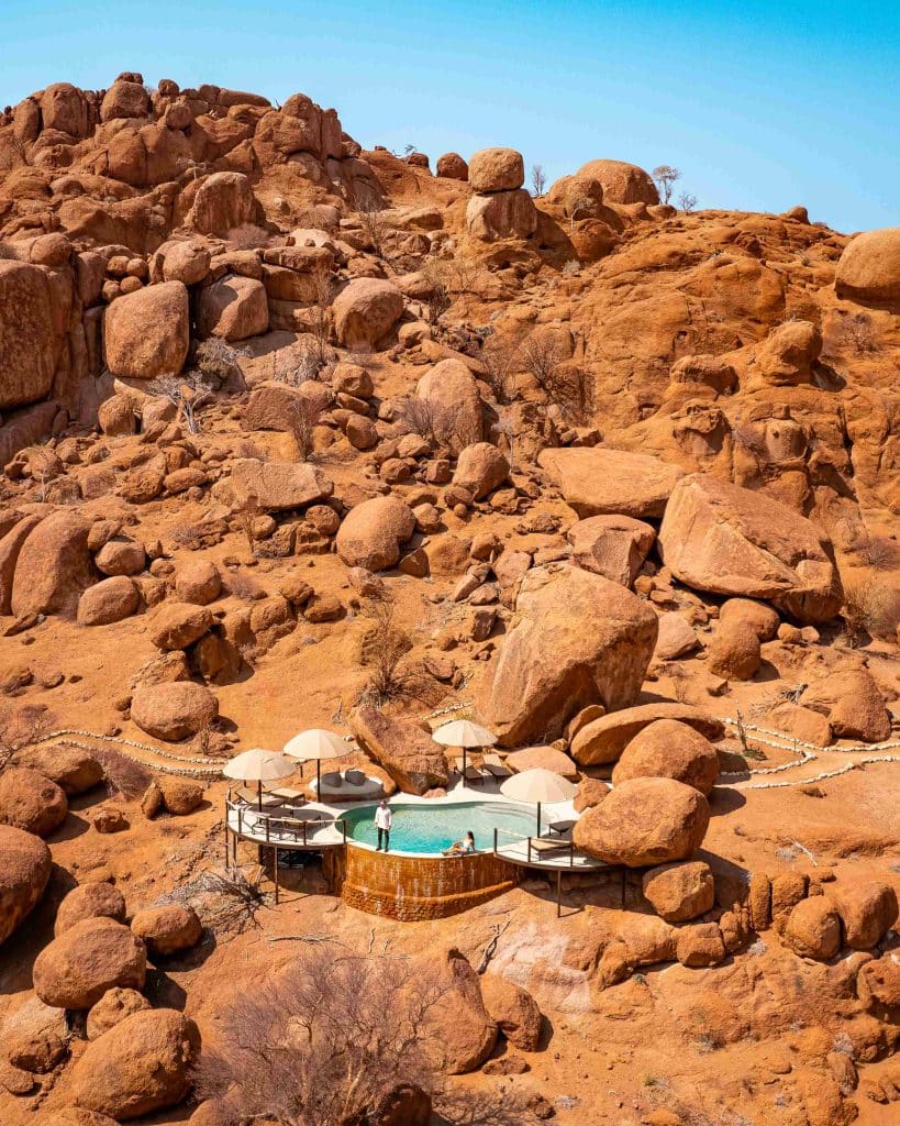 Onduli in Damaraland - Namibia - swimming pool in the middle of the desert