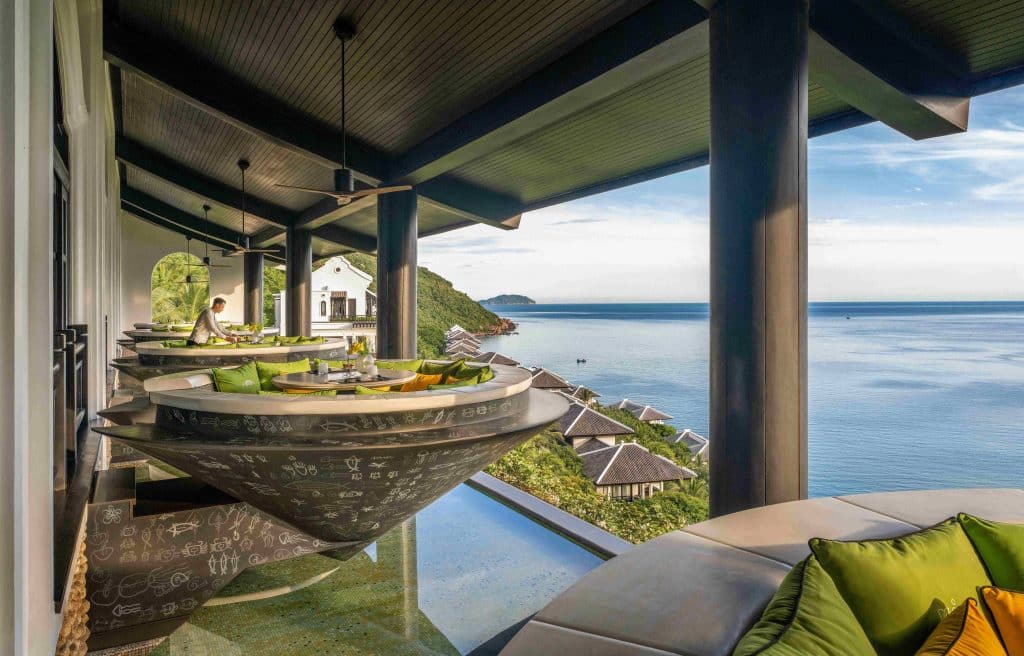 Soaring views from the Non-La tables at Citron Restaurant - InterContinental Danang Sun Peninsula Resort - Vietnam