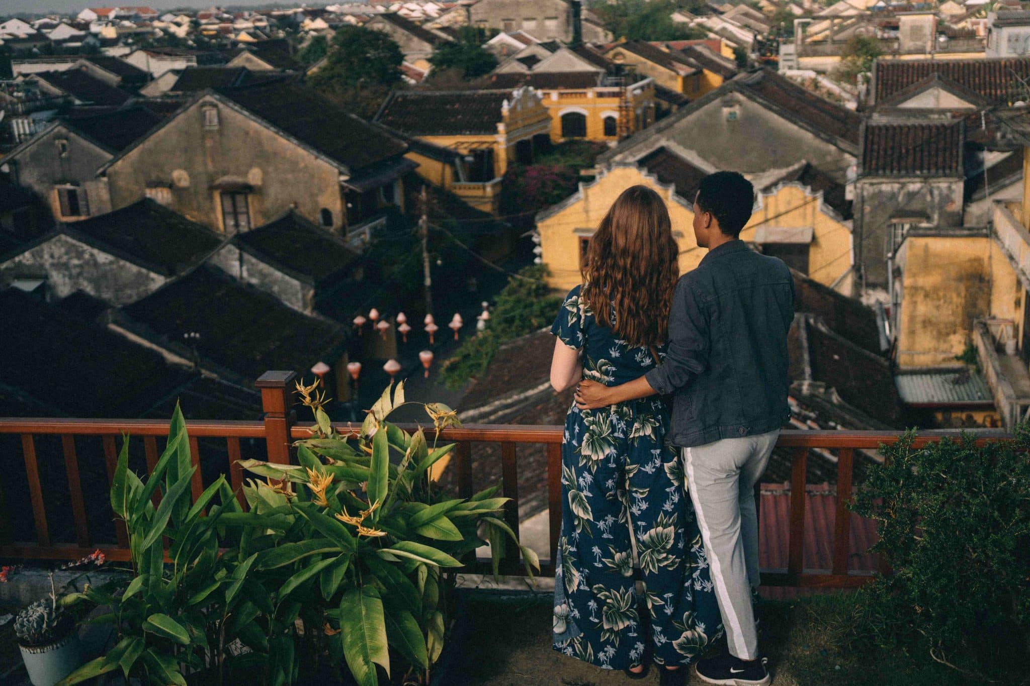 Hoi An - Vietnam - couple looking over the city