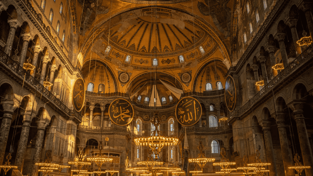 Turkey - Turkish Landmarks - Hagia Sophia Grand Mosque - interior