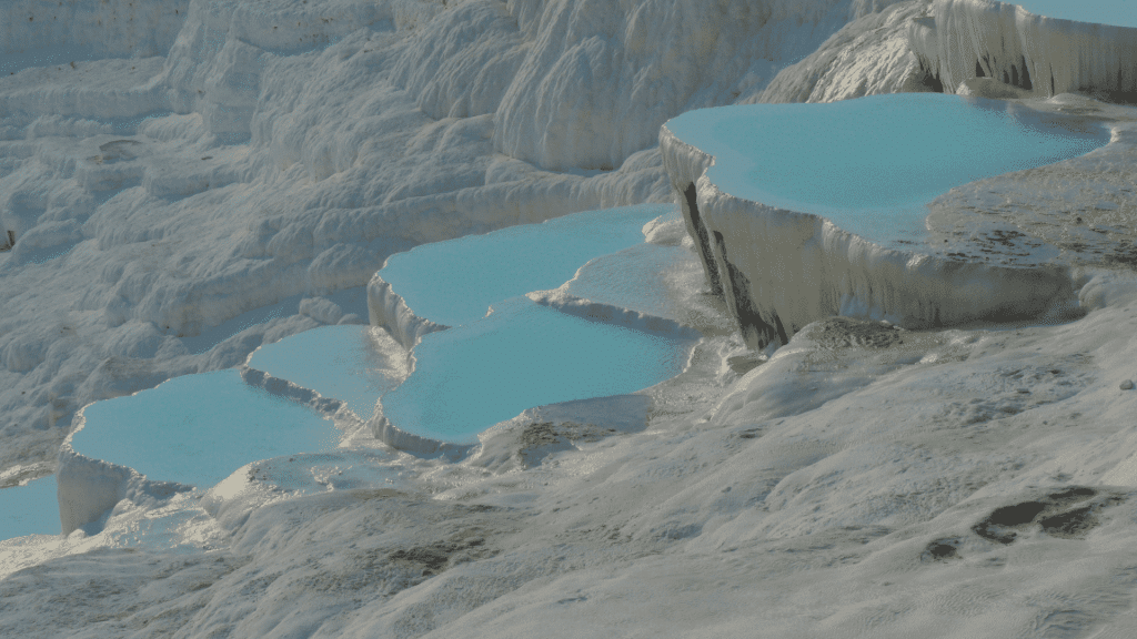 Turkey - Turkish Landmarks - Pamukkale's Thermal Waters - closeup