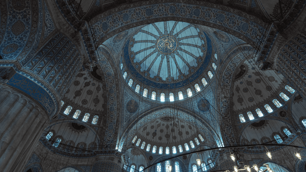 Turkey - Turkish Landmarks - The Blue Mosque - interior