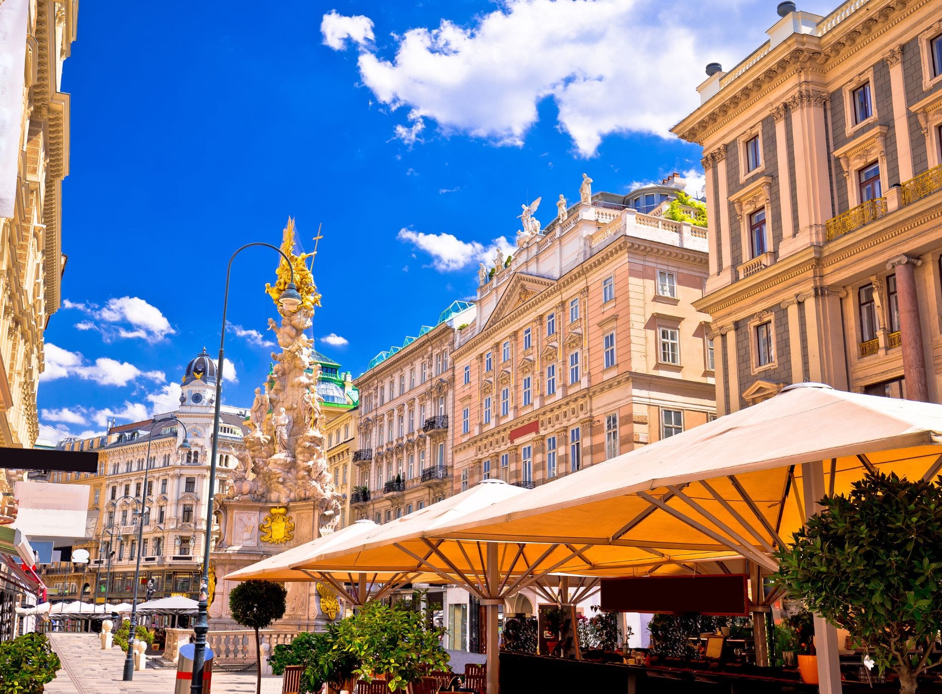 Historic architecture square in Vienna view, capital of Austria