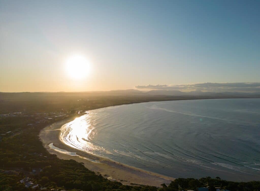 Main Beach Byron Bay at Sunset